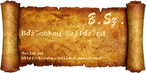 Böcskey Szilárd névjegykártya