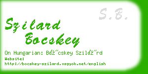 szilard bocskey business card